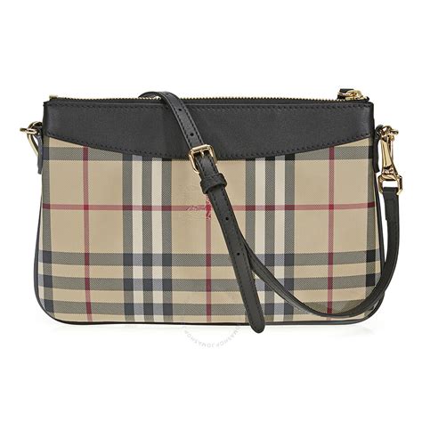 burberry horseferry check and leather clutch bag|Burberry handbags sale.